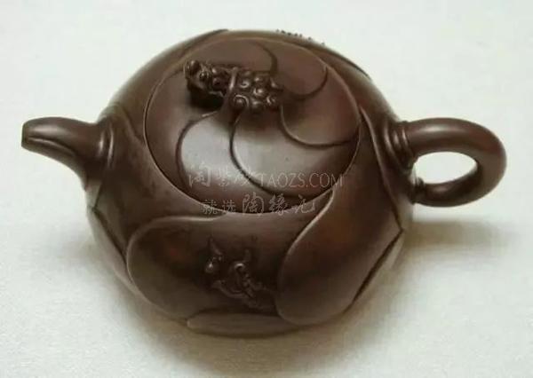中国☆紫砂茶壷☆方秀君☆急須☆魚化龍☆二重仕掛 中国☆紫砂茶壷☆方秀君☆急須☆魚化龍☆二重仕掛